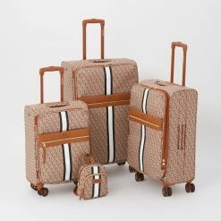 DKNY Brown Monogram Logo Suitcases