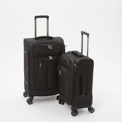 Brookstone Black Sander Softshell Suitcase