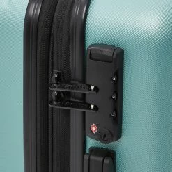 Swiss Brand Sea Green Textured Suitcases -Women's Holiday Shop 10213758 large wl 03