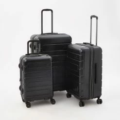 Original Penguin Black Crimson Hardshell Suitcases