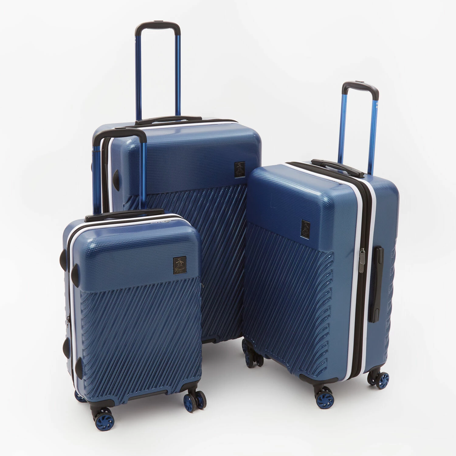 Original Penguin Metallic Blue Pinor Hardshell Suitcases 3 Original Penguin Metallic Blue Pinor Hardshell Suitcases