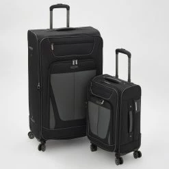 Perry Ellis Black Stonehaven Softshell Suitcases