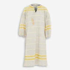 Ten Twelve White & Yellow Striped Dress