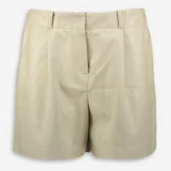 Frankie Shop Cream Pleated Shorts