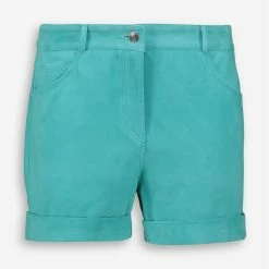 Ventcouvert Blue Suede Leather Shorts