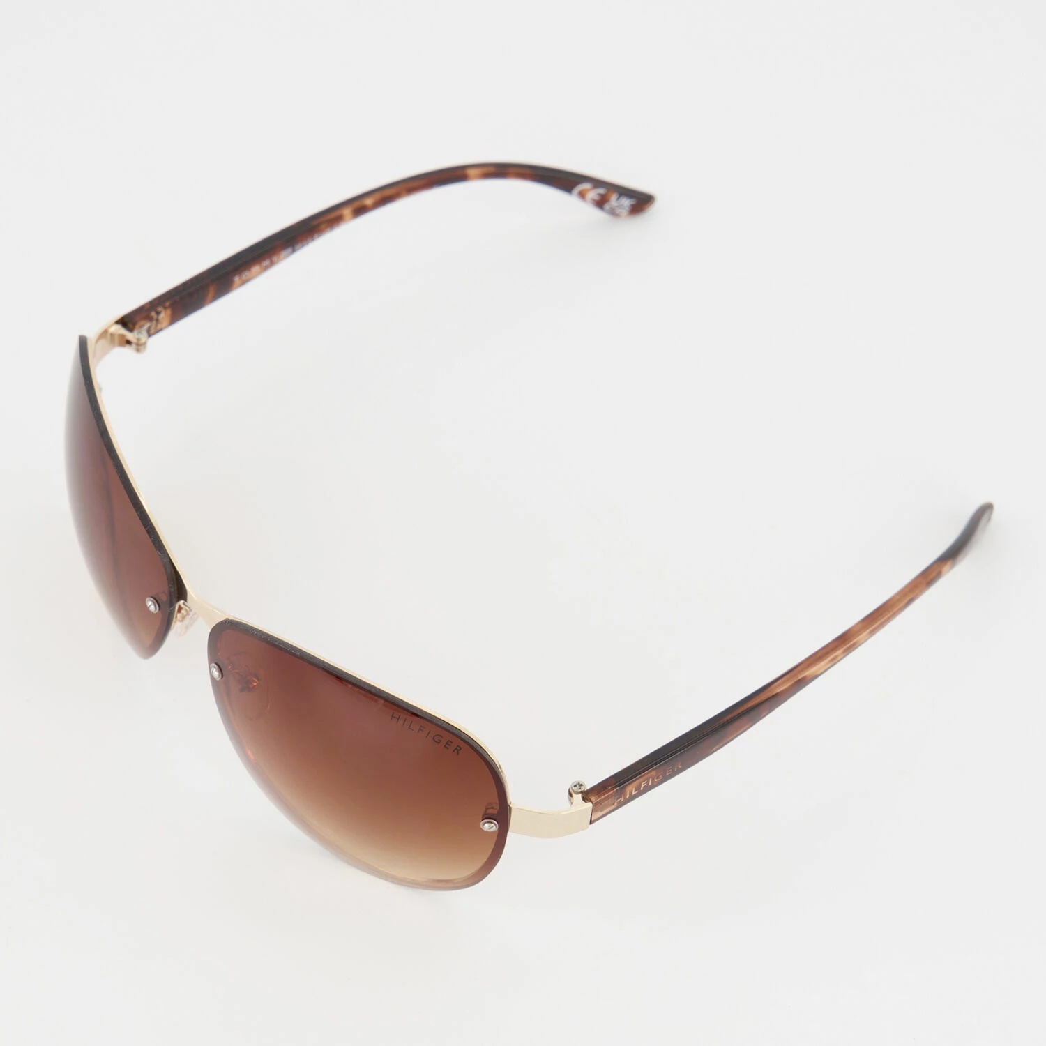 Tommy Hilfiger Tortoiseshell & Gold Tone Aviator Sunglasses 4 Tommy Hilfiger Tortoiseshell & Gold Tone Aviator Sunglasses - Image 2