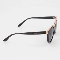 French Connection Black & Rose Gold Oval Sunglasses -Women's Holiday Shop 13351694 large wl 03