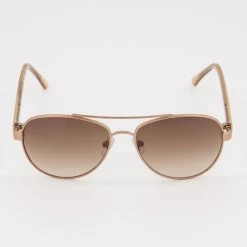 French Connection Gold Aviator Sunglasses