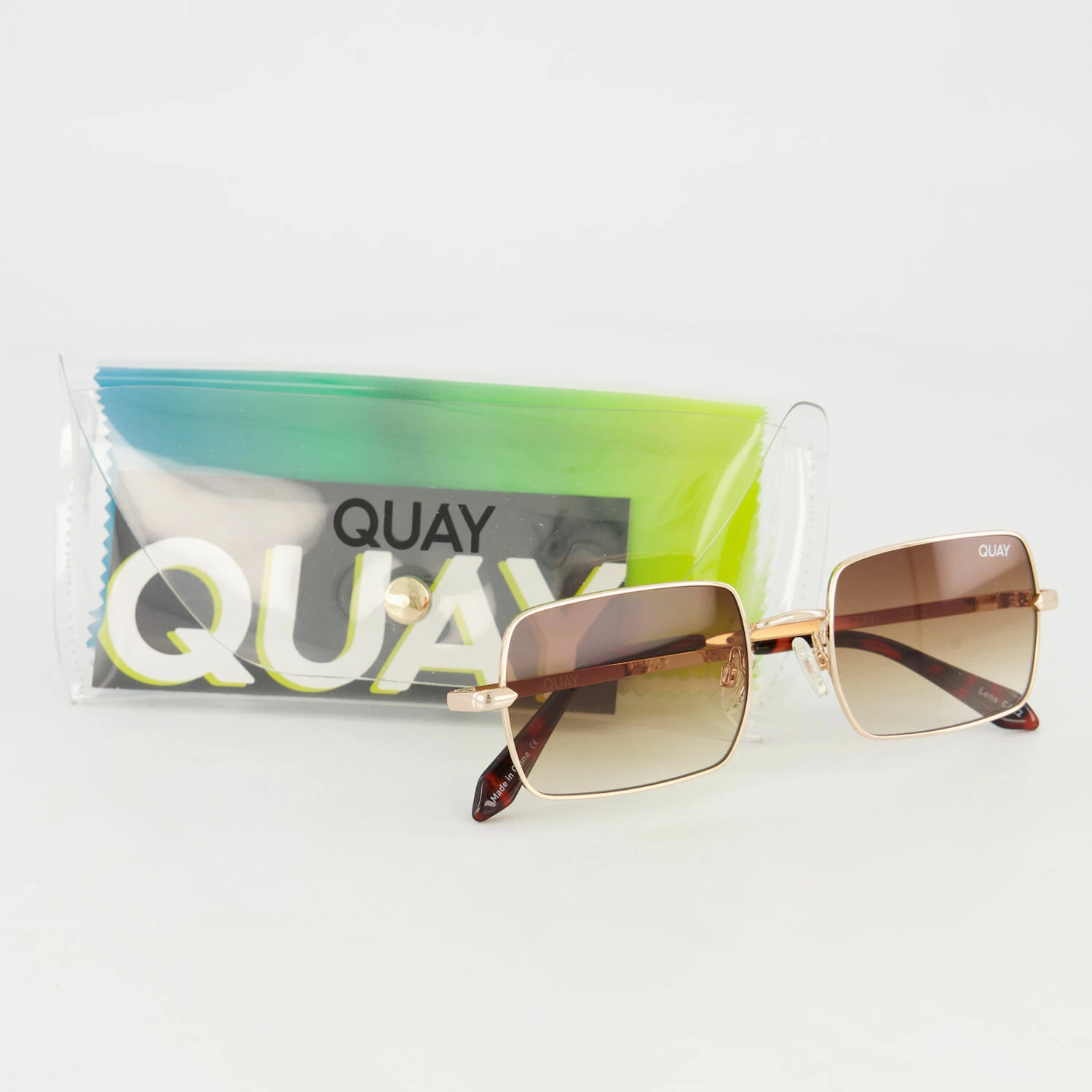 Quay Gold Tone TTYL Rectangular Sunglasses 5 Quay Gold Tone TTYL Rectangular Sunglasses - Image 3