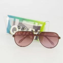 Quay Brown High Key Aviator Sunglasses -Women's Holiday Shop 13372738 large wl 03
