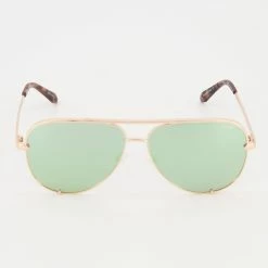Quay Rose Gold Mirrored Aviator Sunglasses