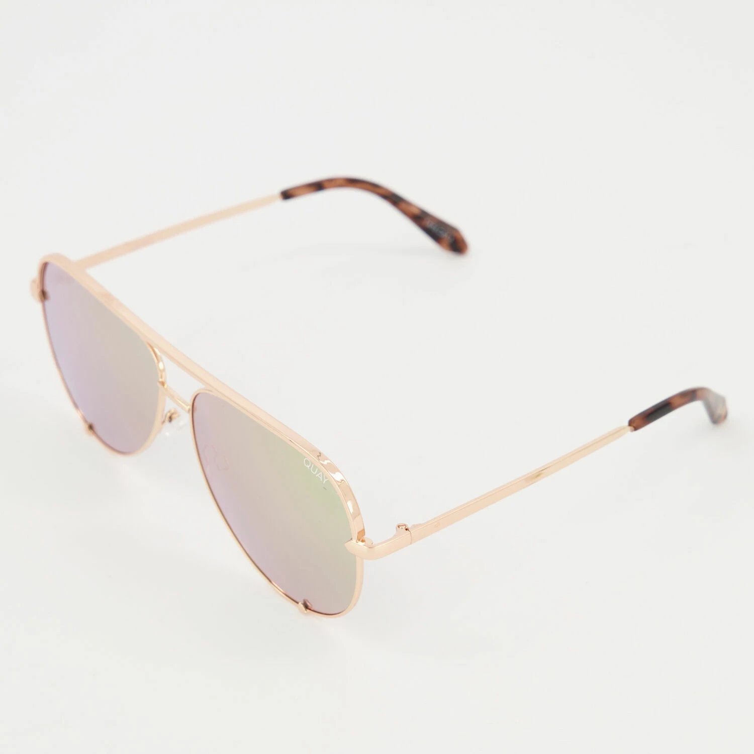 Quay Rose Gold Mirrored Aviator Sunglasses 4 Quay Rose Gold Mirrored Aviator Sunglasses - Image 2