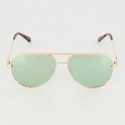 Quay Rose Gold Tone High Key Mini Aviator Sunglasses