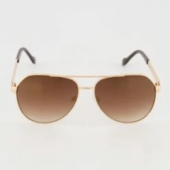 Jessica Simpson Gold Tone Oversized Sunglasses