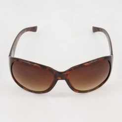 Oscar De La Renta Brown Zebra Stripe Round Wrapped Sunglasses