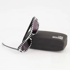 Moschino Black & White Striped Round Sunglasses -Women's Holiday Shop 13380762 large wl 03