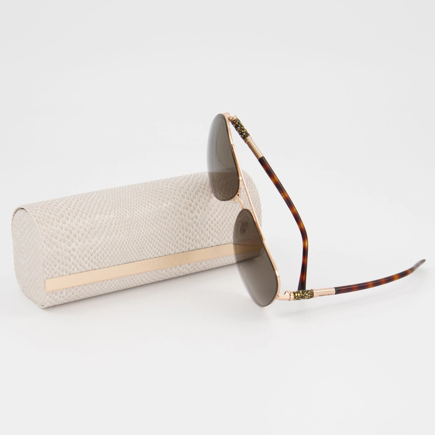 Jimmy Choo Rose Gold 06JHA Aviator Sunglasses 5 Jimmy Choo Rose Gold 06JHA Aviator Sunglasses - Image 3