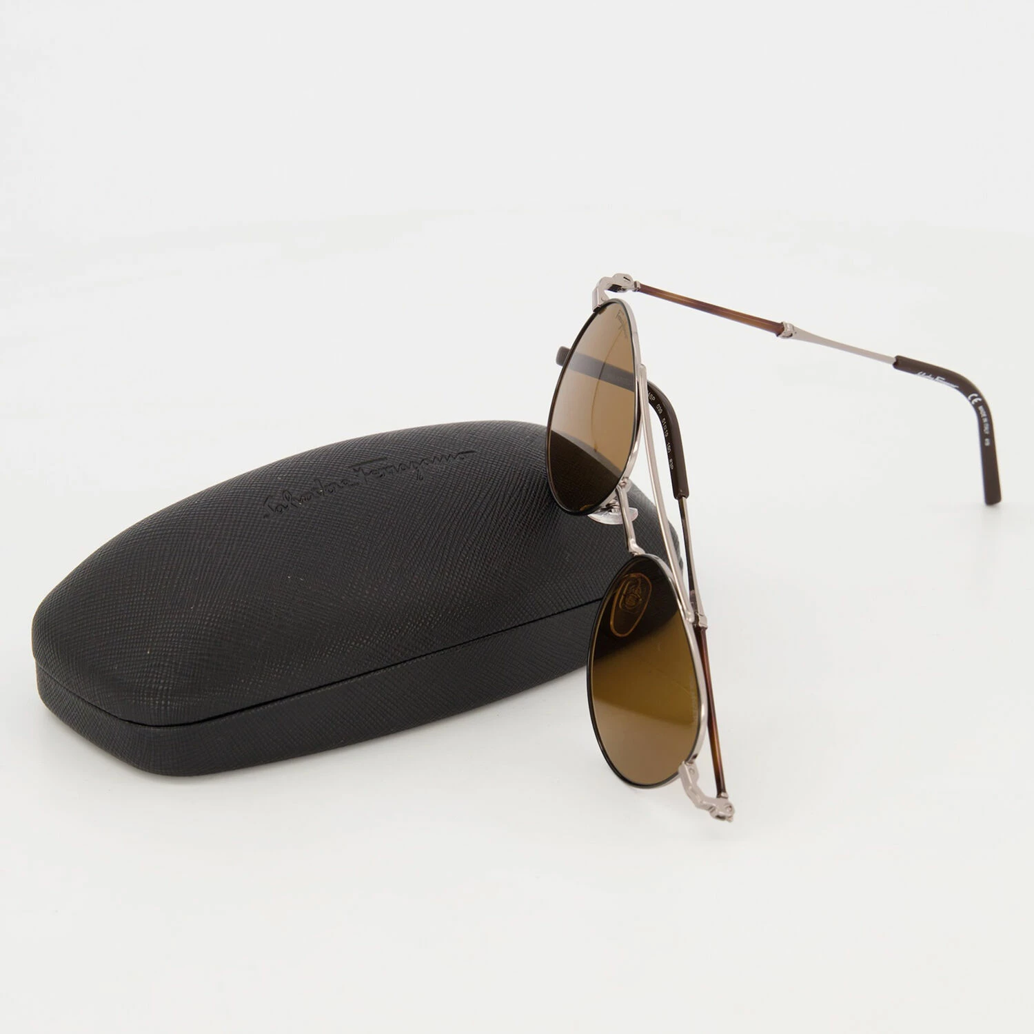 Salvatore Ferragamo Black SF224SP Round Aviator Sunglasses 5 Salvatore Ferragamo Black SF224SP Round Aviator Sunglasses - Image 3