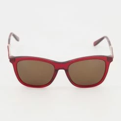 Ferragamo Transparent Red Crystal Arm Cat Eye Sunglasses
