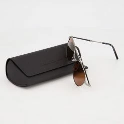 Salvatore Ferragamo Black & Silver Tone Aviator Sunglasses 7 Salvatore Ferragamo Black & Silver Tone Aviator Sunglasses -Women's Holiday Shop 13382003 large wl 03