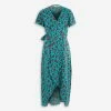 Gini London Green Leopard Dress