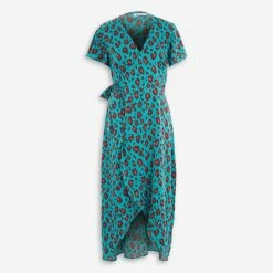 Gini London Green Leopard Dress