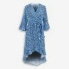 Gini London Blue Patterned Midi Dress -Women's Holiday Shop 15612743 large wl 01