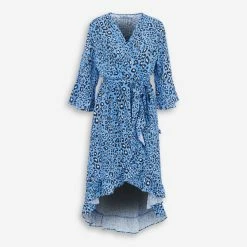 Gini London Blue Patterned Midi Dress