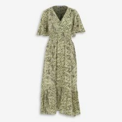 Gini London Green Spotted Midi Dress