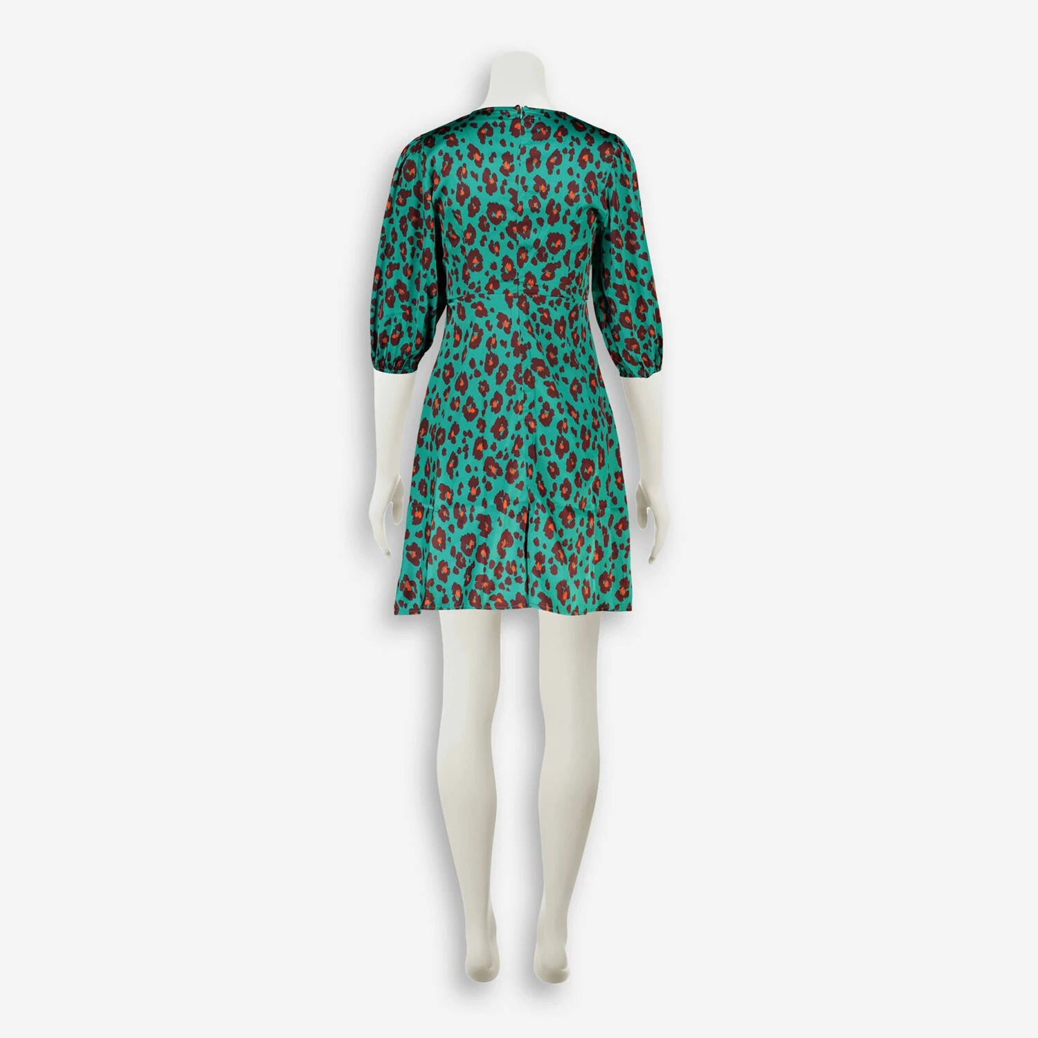 Gini London Teal Leopard Satin Mini Dress 4 Gini London Teal Leopard Satin Mini Dress - Image 2