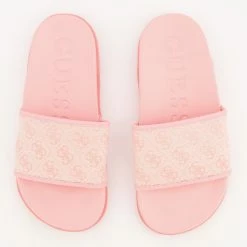 Guess Pink Monogram Soft Sliders
