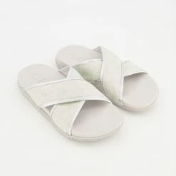 Guess Pale Grey Diamante Sliders