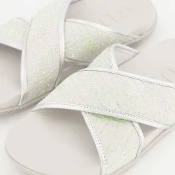 Guess Pale Grey Diamante Sliders -Women's Holiday Shop 25364896 large wl 03