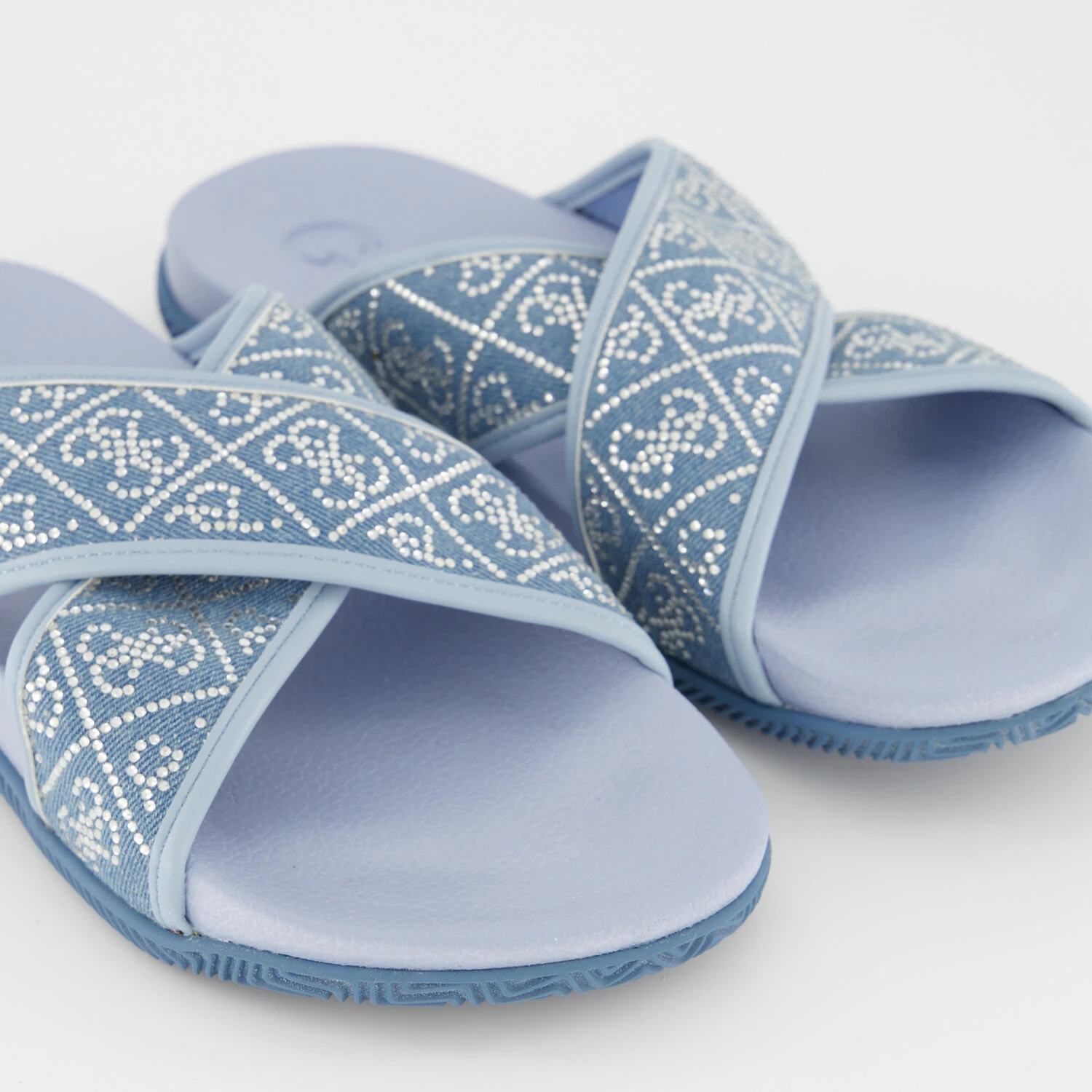 Guess Blue Embellished Strap Sliders 4 Guess Blue Embellished Strap Sliders - Image 2
