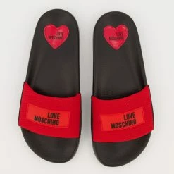 Love Moschino Red Pool Sliders