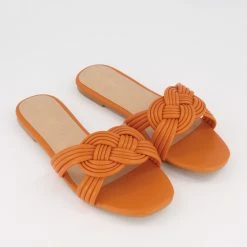 Head Over Heels Orange Leane Knotted Pipe Sandals