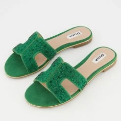 Dune Green Looper Flat Sandals -Women's Holiday Shop 25540147 large wl 03