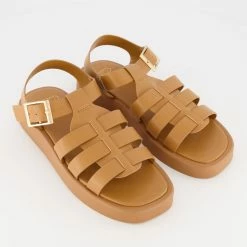 Dune Brown Fisherman Flat Sandals