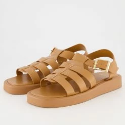 Dune Brown Fisherman Flat Sandals -Women's Holiday Shop 25540286 large wl 03