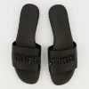 Karl Lagerfeld Black Leather Bijou Sliders -Women's Holiday Shop 25548126 large wl 01