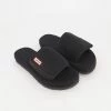 Hunters Black Toweling Beach Sliders -Women's Holiday Shop 25736638 large wl 01