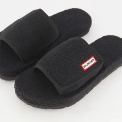 Hunters Black Toweling Beach Sliders 7 Hunters Black Toweling Beach Sliders -Women's Holiday Shop 25736638 large wl 03