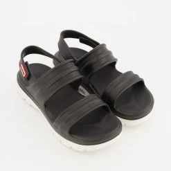 Hunter Black Bloom Algae Foam Flat Sandals