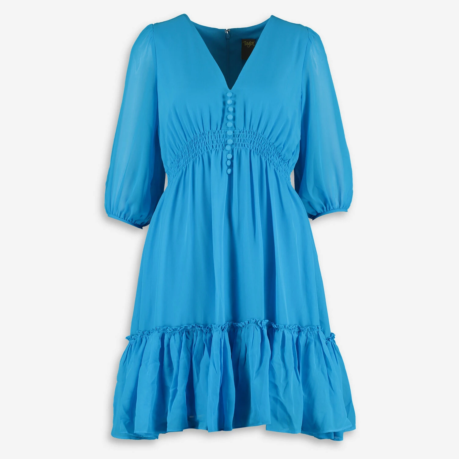 Taylor Blue Tiered Smock Midi Dress 3 Taylor Blue Tiered Smock Midi Dress