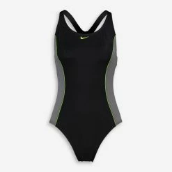Nike Swim Black & Grey Logo Swimsuit
