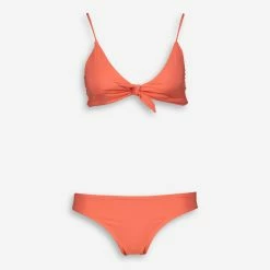 Phax Neon Coral Tie Front bikini