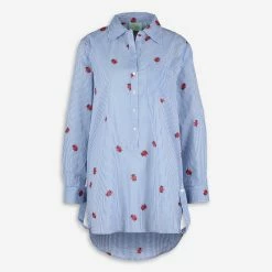 True Destinations Blue & White Striped Ladybird Beach Shirt