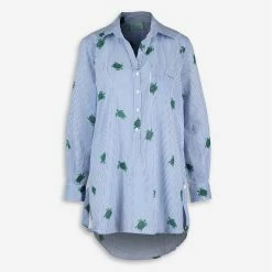 True Destinations Blue & White Striped Turtle Beach Shirt