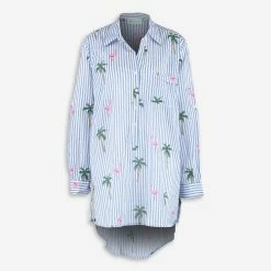 True Destinations Blue & White Striped Beach Shirt