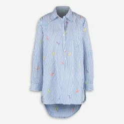 True Destinations Blue & White Lollipop Striped Shirt